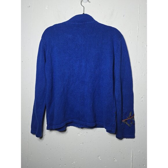 Tiara international Womens Cardinal Beaded Full Zip Sweater Jacket Size Small - Picture 2 of 9